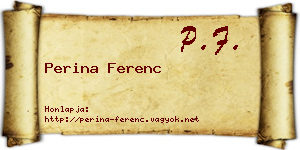 Perina Ferenc névjegykártya